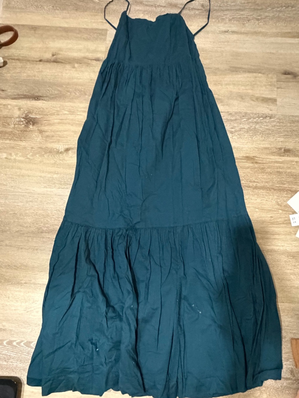 Teal Tiered Maxi Dress with Spaghetti Straps